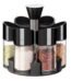1 Set Rotating Cruet Condiment Seasoning Jars Set for Spices Pepper Sprays Bottles Salt Shakers Holder