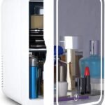 ثلاجة صغيرة لتخزين مستحضرات التجميل مزودة بإضاءة LED والواح زجاجية لحفظ المكياج