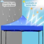 ⁦خيمة شديدة التحمل ومقاوم للماء 3x3 وقابل للطي وتعديل الطول مع حامل فلاذي⁩ - الصورة ⁦7⁩