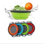 مصفاة قابلة للطي لغسل الفواكه والخضروات ، سلة تصريف بمقبض