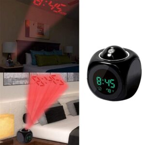 ⁦ساعة منبه LED رقمية متعددة الوظائف بشاشة LCD لعرض درجة الحرارة والتحدث الصوتي⁩ - الصورة ⁦4⁩