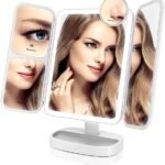 مرآة مكياج مكبرة مع 66 لمبة ليد قابلة لإعادة الشحن