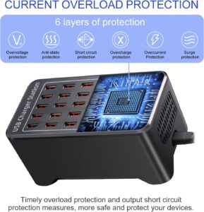 ⁦محطة شحن USB متعددة المنافذ بقوة 150 وات (30 أمبير) مع ميزة Smart Detect⁩ - الصورة ⁦5⁩
