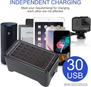 ⁦محطة شحن USB متعددة المنافذ بقوة 150 وات (30 أمبير) مع ميزة Smart Detect⁩ - الصورة ⁦2⁩