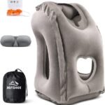 وسادة سفر قابلة للنفخ للسفر بالطائرة لدعم الرأس والرقبة واسفل الظهر، تستخدم للسيارة / الحافلة / القطار / الراحة المكتبية