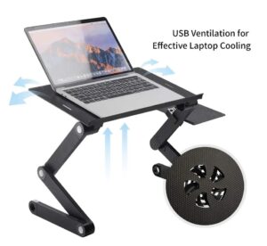 ⁦طاولة لابتوب قابلة للطي مع مروحتين USB للتبريد⁩ - الصورة ⁦3⁩