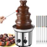 نافورة شوكولاتة 4 طبقات من الفولاذ المقاوم للصدأ مع وعاء وتحكم بالمحرك