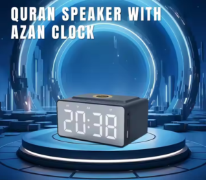 ⁦ساعة أذان إسلامية مع مكبر صوت للقرآن – 18 قارئ وذاكرة 8G وشاشة LED⁩ - الصورة ⁦4⁩