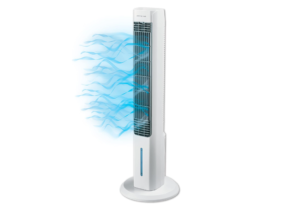 مروحة عامودية Arctic Air للتبريد بالبخار مع إضاءة ليلية LED تصميم عصري بقدرة 80 واط