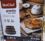 ⁦طقم 3 صواني فرن جرانيت دائرية – غير لاصقة – مقاومة للخدوش – HotChef بني⁩ - الصورة ⁦6⁩