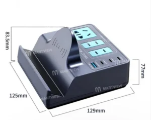 ⁦مقبس كهرباء احترافي (مشترك) بقدرة شحن سريعة USB/PD وشحن لاسلكي متعدد الاستخدامات⁩ - الصورة ⁦4⁩