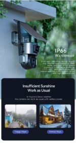 ⁦كاميرا S5 شمسية 4K بعدستين وتقريب بصري 20 تغطية كاملة واتصال Wi-Fi و4G⁩ - الصورة ⁦9⁩