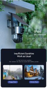 ⁦كاميرا S5 شمسية 4K بعدستين وتقريب بصري 20 تغطية كاملة واتصال Wi-Fi و4G⁩ - الصورة ⁦9⁩