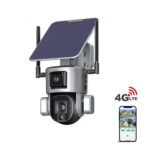كاميرا S5 شمسية 4K بعدستين وتقريب بصري 20 تغطية كاملة واتصال Wi-Fi و4G