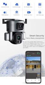 ⁦كاميرا S5 شمسية 4K بعدستين وتقريب بصري 20 تغطية كاملة واتصال Wi-Fi و4G⁩ - الصورة ⁦14⁩