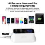 ⁦شاحن USB مكتبي بـ 8 منافذ وشاشة LED قوة 40 واط مع كابل 1.5 م⁩ - الصورة ⁦4⁩