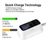 ⁦شاحن USB مكتبي بـ 8 منافذ وشاشة LED قوة 40 واط مع كابل 1.5 م⁩ - الصورة ⁦5⁩