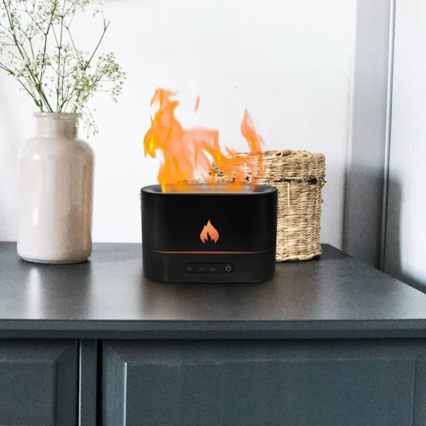 فواحة اللهب المضيئة رذاذ عطري مع إضاءة LED وتأثير شعلة واقعي