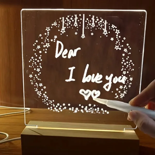 لوح أكريليك قابل للكتابة بإضاءة LED