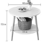 ⁦طاولة قهوة مستديرة خشبية بطبقتين – أسود⁩ - الصورة ⁦6⁩