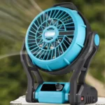 ⁦مروحة محمولة تعمل بالشحن مع إضاءة LED⁩ - الصورة ⁦2⁩