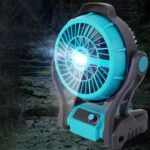 ⁦مروحة محمولة تعمل بالشحن مع إضاءة LED⁩ - الصورة ⁦7⁩