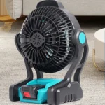 ⁦مروحة محمولة تعمل بالشحن مع إضاءة LED⁩ - الصورة ⁦4⁩