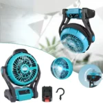 مروحة محمولة تعمل بالشحن مع إضاءة LED