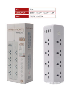 ⁦موزع طاقة عمودي مع منافذ USB⁩ - الصورة ⁦2⁩