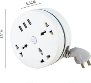 ⁦وصلة مشترك كهربائي 3 منافذ مع 3 منافذ USB للشحن السريع⁩ - الصورة ⁦3⁩