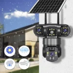 ⁦كاميرا مراقبة V380 رباعية FHD مع رؤية ليلية ملوّنة – 4G/Wi-Fi تعمل بالطاقة الشمسية⁩ - الصورة ⁦5⁩