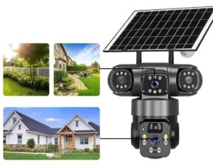 ⁦كاميرا مراقبة V380 رباعية FHD مع رؤية ليلية ملوّنة – 4G/Wi-Fi تعمل بالطاقة الشمسية⁩ - الصورة ⁦4⁩