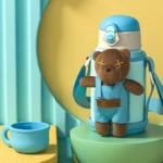 مطارة مياه حافظة للحرارة والبرودة بسعة 500 مل مع مصاصة وحامل قابل للإزالة - الصورة 4