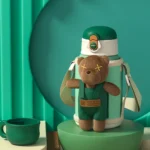 مطارة مياه حافظة للحرارة والبرودة بسعة 500 مل مع مصاصة وحامل قابل للإزالة - الصورة 5