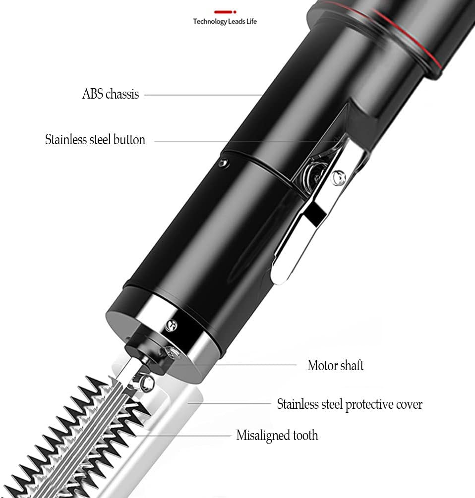 515s0sEg6dS._AC_SL1005_ مكشطة قشور السمك الكهربائية المقاومة للماء، قابلة للشحن مع شفرتين وفرشاة ستانلس ستيل - الصورة 7