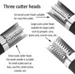 مكشطة قشور السمك الكهربائية المقاومة للماء، قابلة للشحن مع شفرتين وفرشاة ستانلس ستيل - الصورة 5