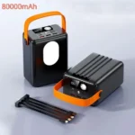 باور بانك كين فال بسعة 80000mAh مع شاشة رقمية و4 كابلات مدمجة