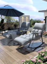 ⁦كرسي هزاز مريح قابل للتعديل وسادة ناعمة تصميم عصري متعدد الاستخدامات⁩ - الصورة ⁦7⁩