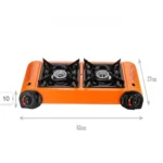 ⁦موقد غاز محمول برأسين للتخييم والرحلات⁩ - الصورة ⁦10⁩