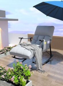 ⁦كرسي هزاز مريح قابل للتعديل وسادة ناعمة تصميم عصري متعدد الاستخدامات⁩ - الصورة ⁦9⁩