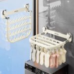 رف تجفيف الجوارب والملابس الداخلية بكوب شفط – قابل للطي وبدون حفر