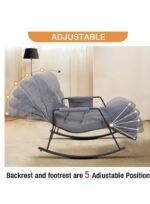 ⁦كرسي هزاز مريح قابل للتعديل وسادة ناعمة تصميم عصري متعدد الاستخدامات⁩ - الصورة ⁦5⁩