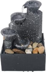 نافورة مياه اصطناعية ديكورية مع شلال وأضواء - الصورة 6