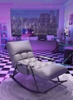 ⁦كرسي هزاز مريح قابل للتعديل وسادة ناعمة تصميم عصري متعدد الاستخدامات⁩ - الصورة ⁦8⁩