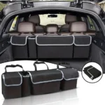 حقيبة تخزين صندوق السيارة القماشية القابلة للطي بأربعة جيوب