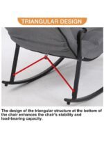 ⁦كرسي هزاز مريح قابل للتعديل وسادة ناعمة تصميم عصري متعدد الاستخدامات⁩ - الصورة ⁦11⁩