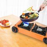 ⁦موقد غاز محمول برأسين للتخييم والرحلات⁩ - الصورة ⁦2⁩