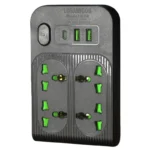 مشترك كهربائي متعدد الاتجاهات 4 مخارج + شحن USB وType-C