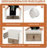 ⁦صناديق تخزين بلاستيكية قابلة للطي مع عجلات وأبواب شفافة⁩ - الصورة ⁦5⁩