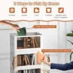 ⁦صناديق تخزين بلاستيكية قابلة للطي مع عجلات وأبواب شفافة⁩ - الصورة ⁦4⁩